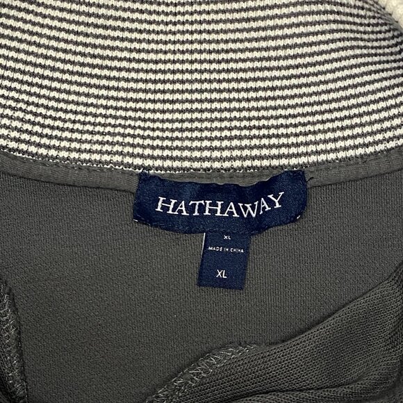 Hathaway Long Stripe Sleeve Ribbed Mock Turtleneck 1/4 Snap Neck Sweater Grey XL - Picture 10 of 11